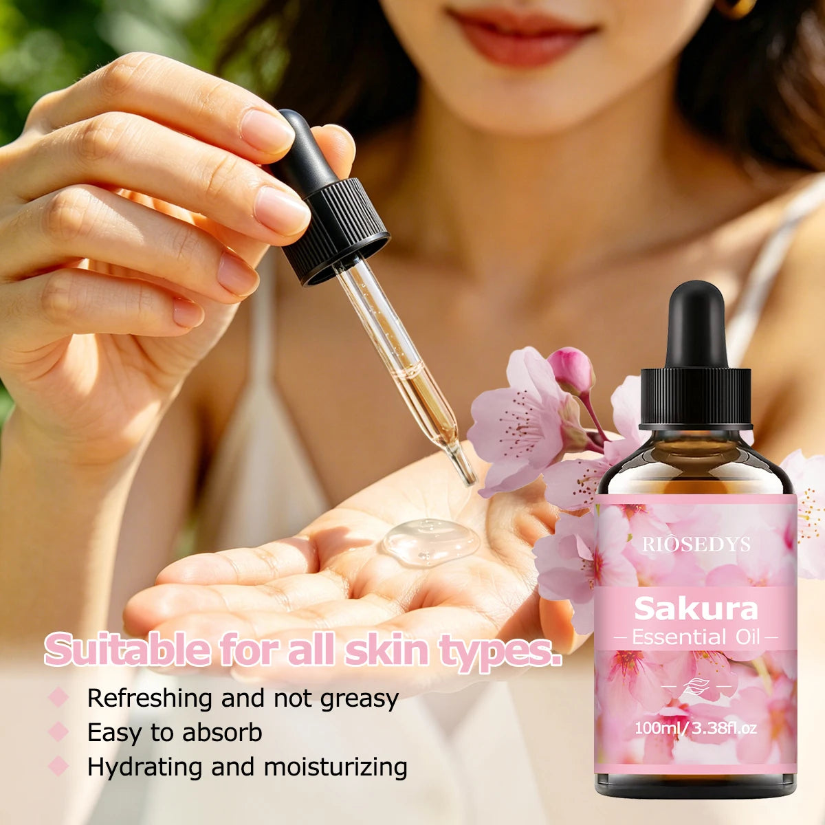 SAKURA ESSENTIAL OIL Suitable Massage Skincare Deeply Nourishes Zpaxo