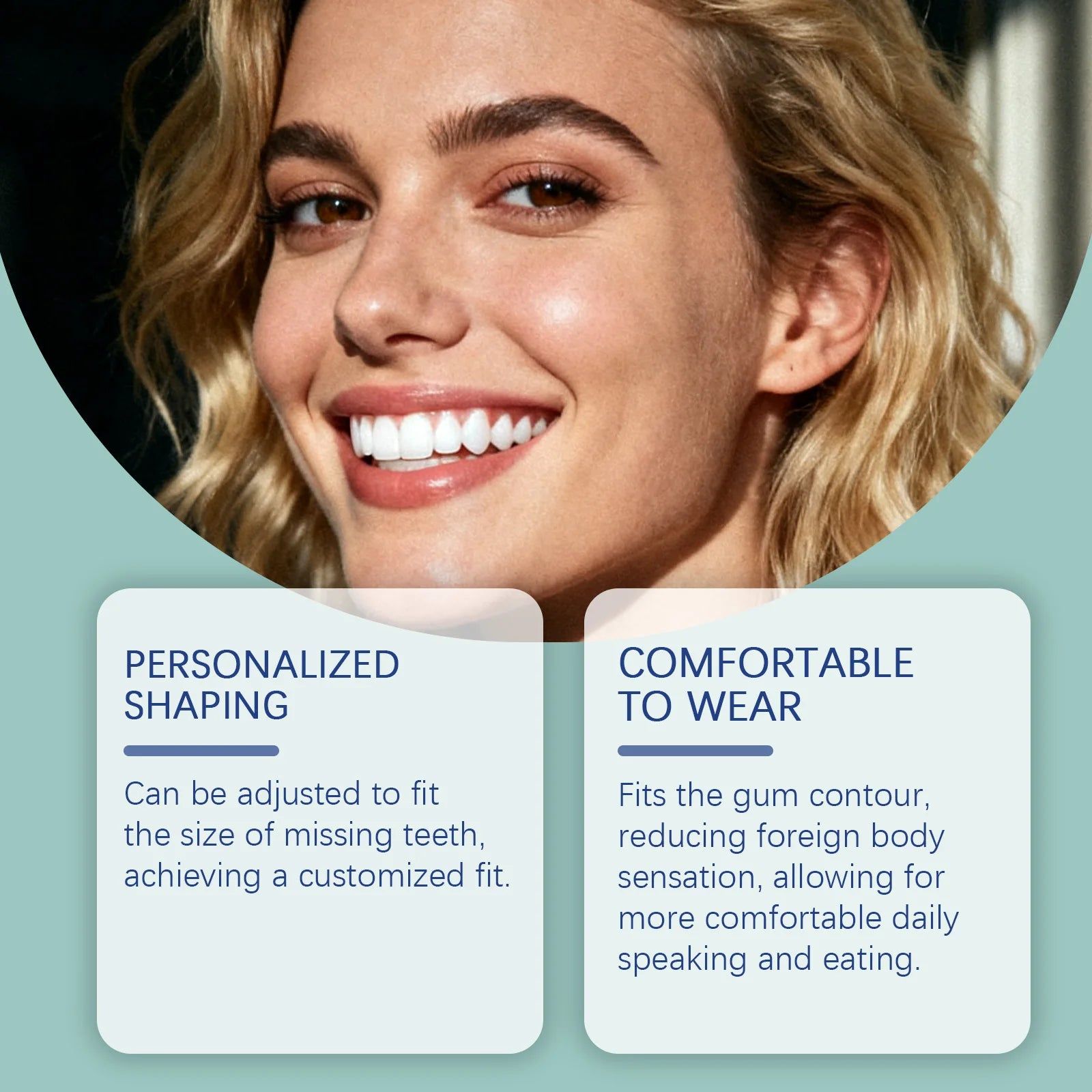 Temporary Denture Adhesive, Moldable Solid Dental Gel, Easy Convenient, Natural Comfortable Fit, Beautiful Perfect Teeth Zpaxo