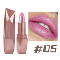 Diamond Glitter Lipstick Moisturizing Metallic Pearl Lip Tint Waterproof Long-lasting Sparkling Dazzling Gold Lip Gloss Makeup Zpaxo 05