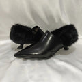 Fur Women Luxury Heeled Shoes Pointed Toe Fashion Dress Pumps Autumn
