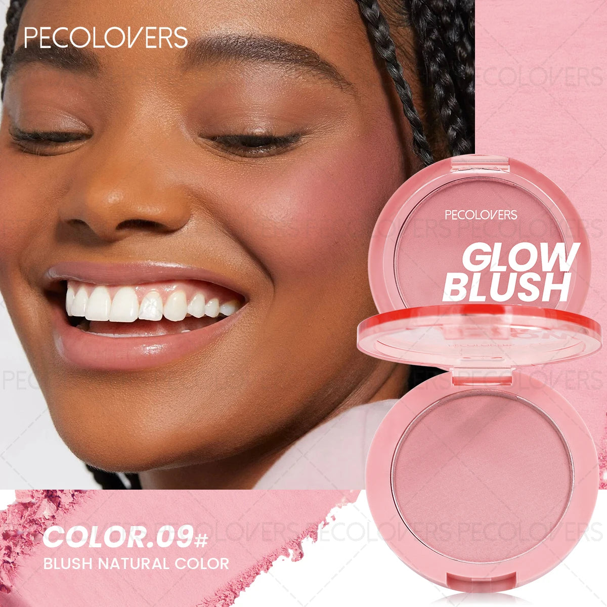 Waterproof Matte Finish Blush Palette，Berry & Coral, for All Skin Tones, Lightweight and Waterproof for All Light Beige Tones Zpaxo 09