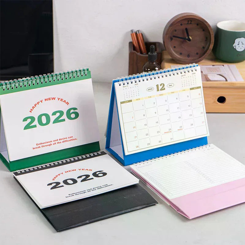 2026 Calendar Simple Book Monthly Daily Planner Scheduler Time Management Home Office Desktop Decoration Standing Calendar Zpaxo