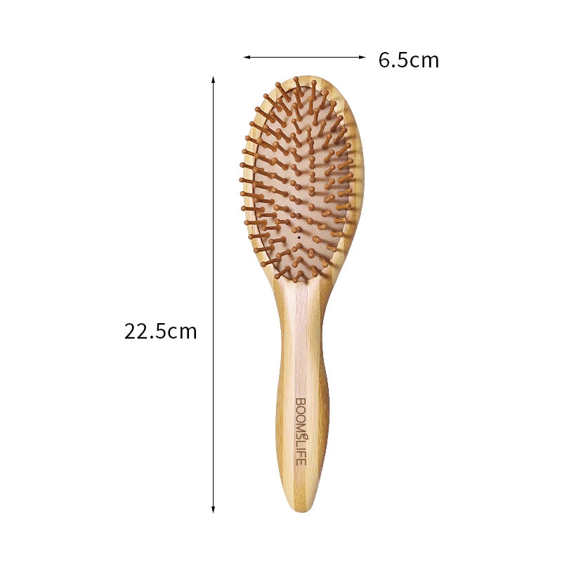 Custom Bamboo Hair Brush Women Wood Hair Comb Wide Teeth Bamboo Airbag Massage Scalp Brush Anti-static Hair Combs for Hair Zpaxo