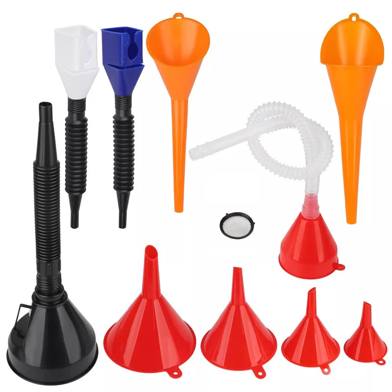 Car Refueling Funnel Filter Motorcycle Refuel Engine Oil Moto Auto