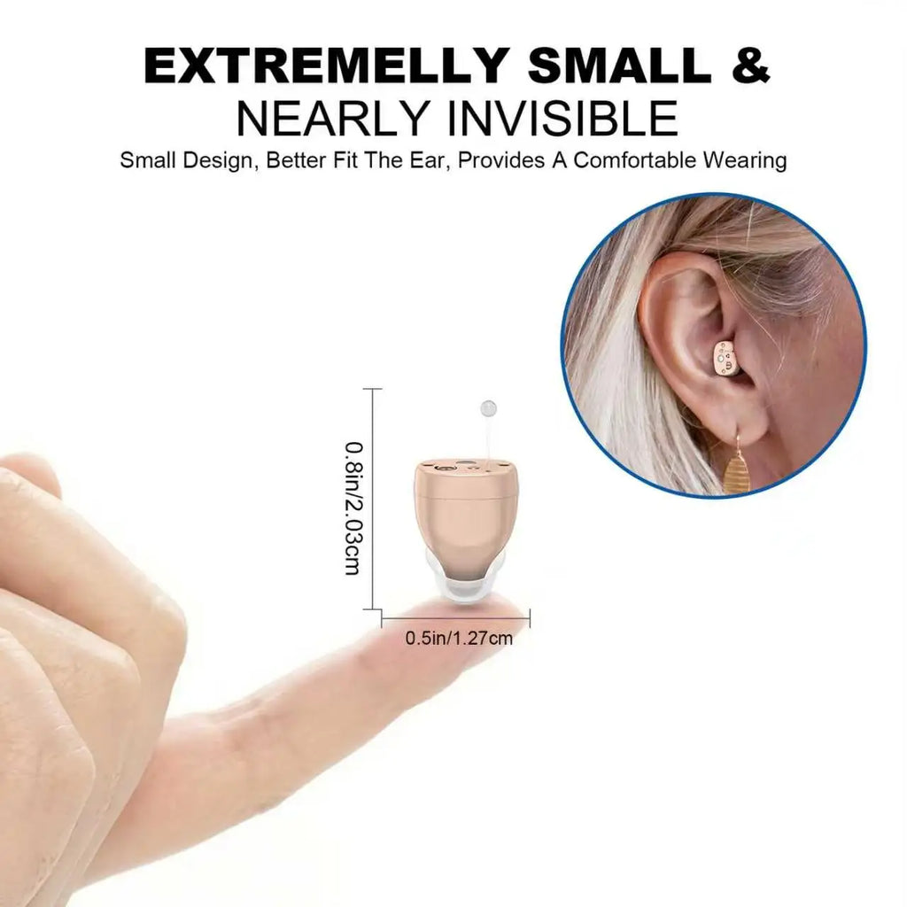 CIC Rechargeable Hearing Aid Mini Smart Amplification Aids Noise