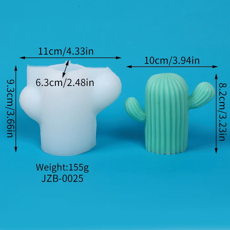 Succulents Candle Silicone Mold 3D Cactus Succulent Plants Soap Aroma