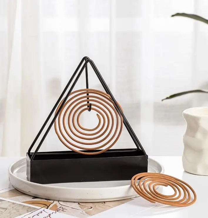 Metal Mosquito Coil Holder & Incense Burner with Ash Tray