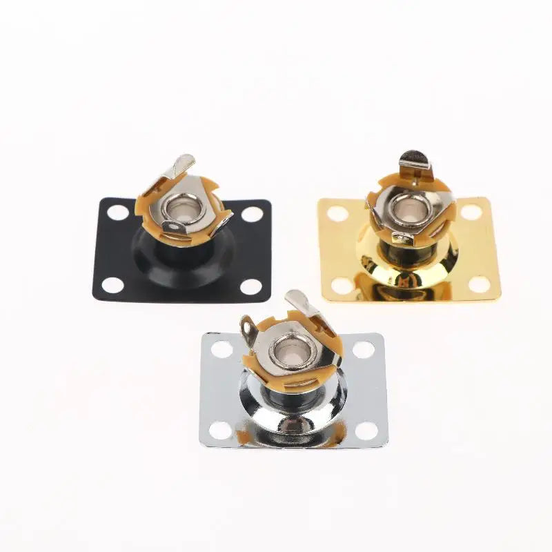 Square Metal Guitar Output Jack Plate – Socket Panel Replacement