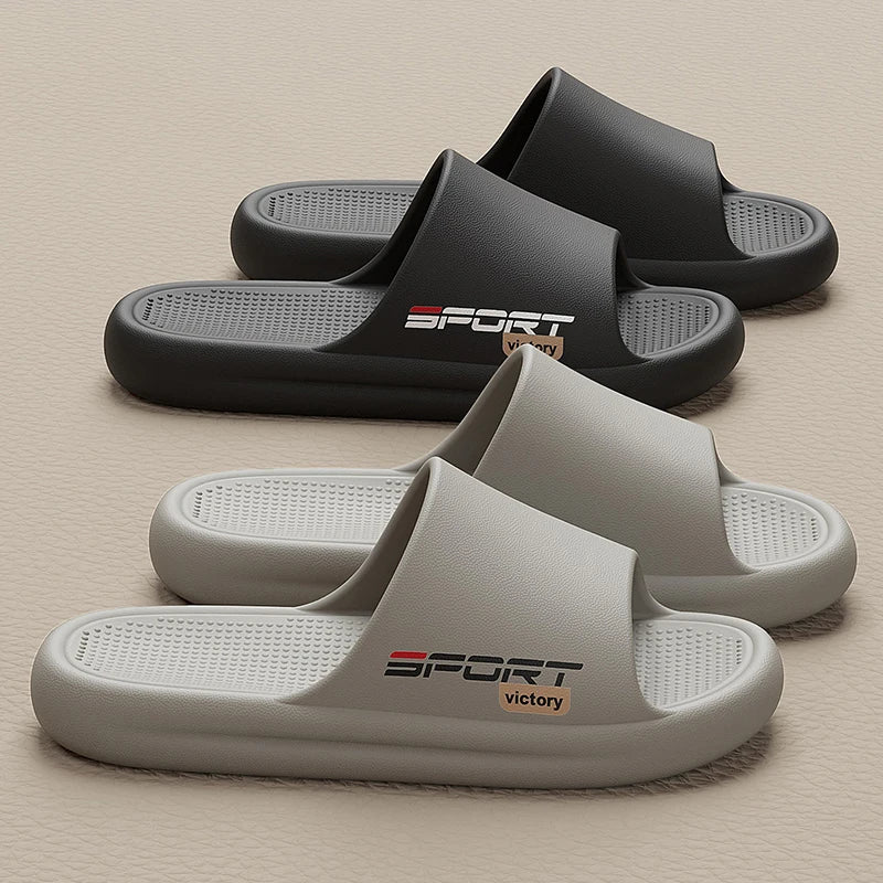 Soft Home Slippers Men Summer Couple Indoor Anti-slip Bathroom