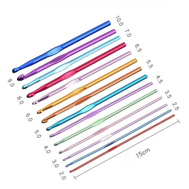 Aluminum Knitting Needles Metal Crochet Weave Sweater DIY Hand Craft Zpaxo
