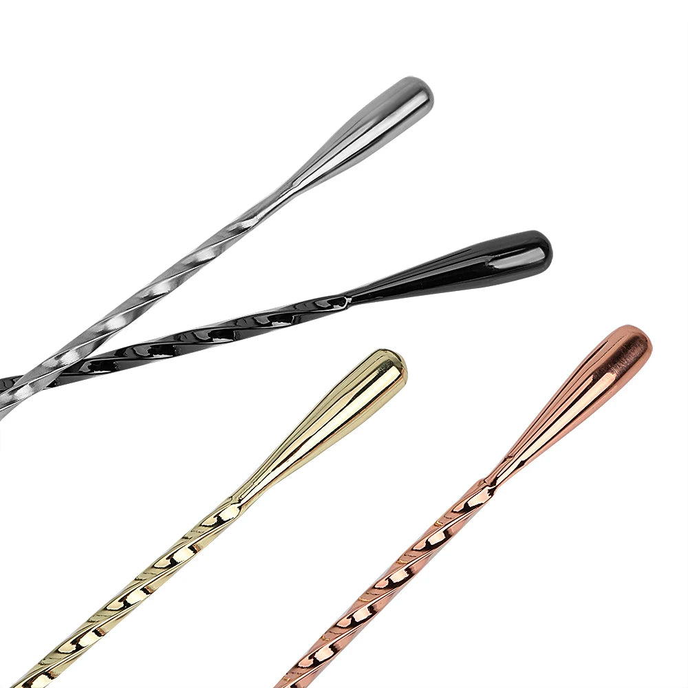 Mixing Cocktail Spoon 30 Bar Teadrop Stir Spiral Pattern Stainless