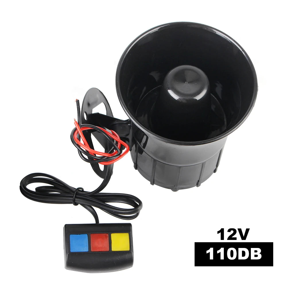Motorcycle 3 Sounds Horn 110dB 12V Tone Sound Loud Car Warning Alarm
