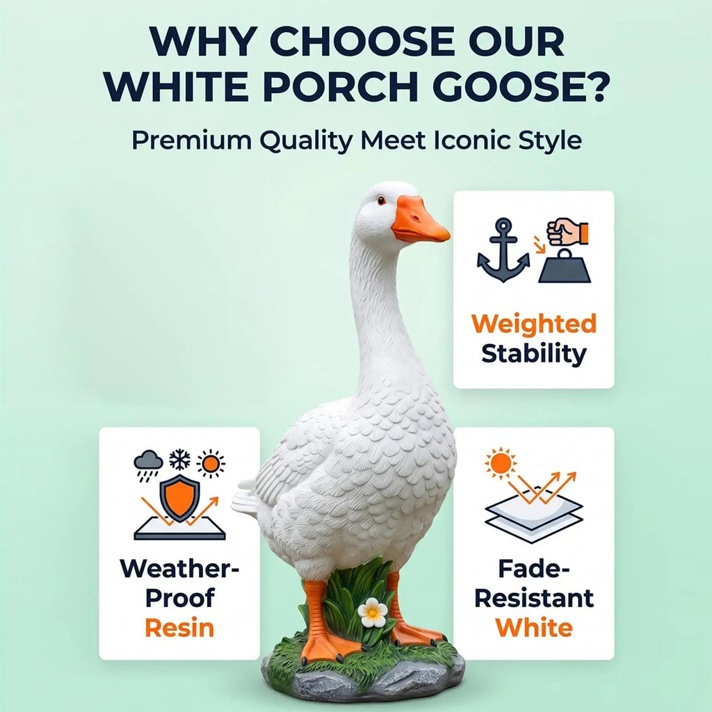 Large Realistic Goose Statue Resin All-weather Cement Texture Lawn