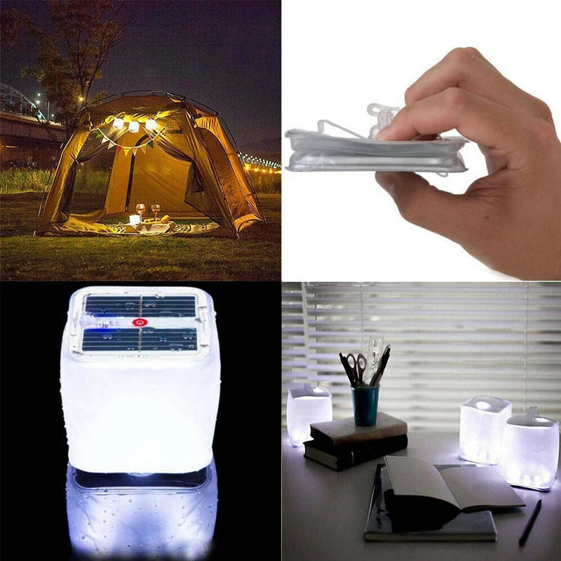 Solar Power Inflatable Camping Lights Outdoor LED Lamp Frosted RGB Zpaxo