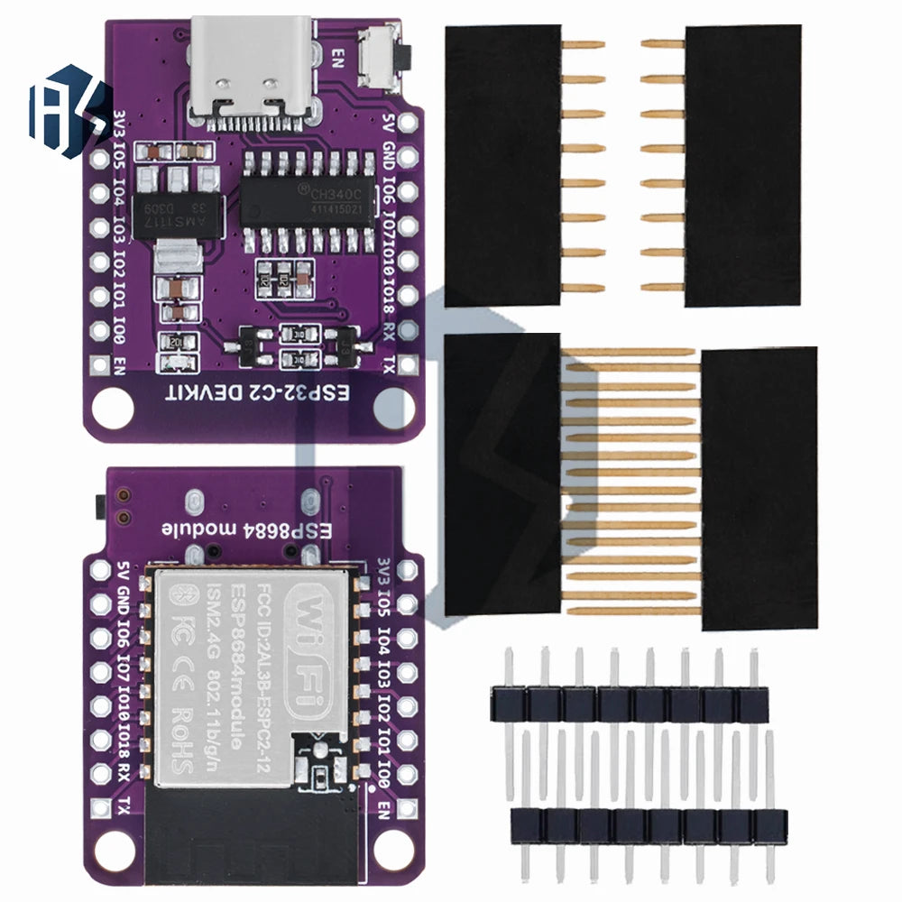 ‌for wemos D1 Mini Ultimate IoTDe-vKit-ESP32-C2/ESP8684/ESP8266 Multi-Chip Board with Dual-Mode WiFi+BT,CH340G Serial forArduino Zpaxo