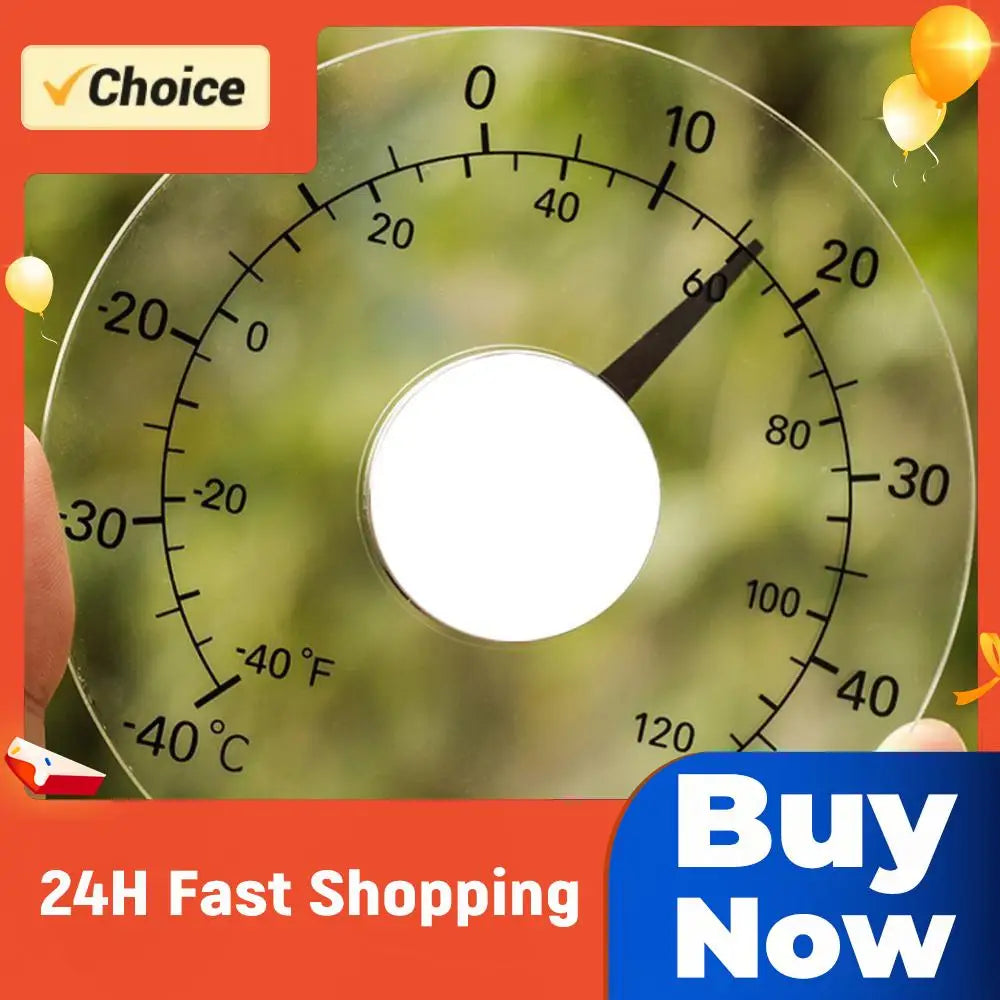 Mini Pointer Temperature Meter Monitor Thermometer Window Wall Indoor