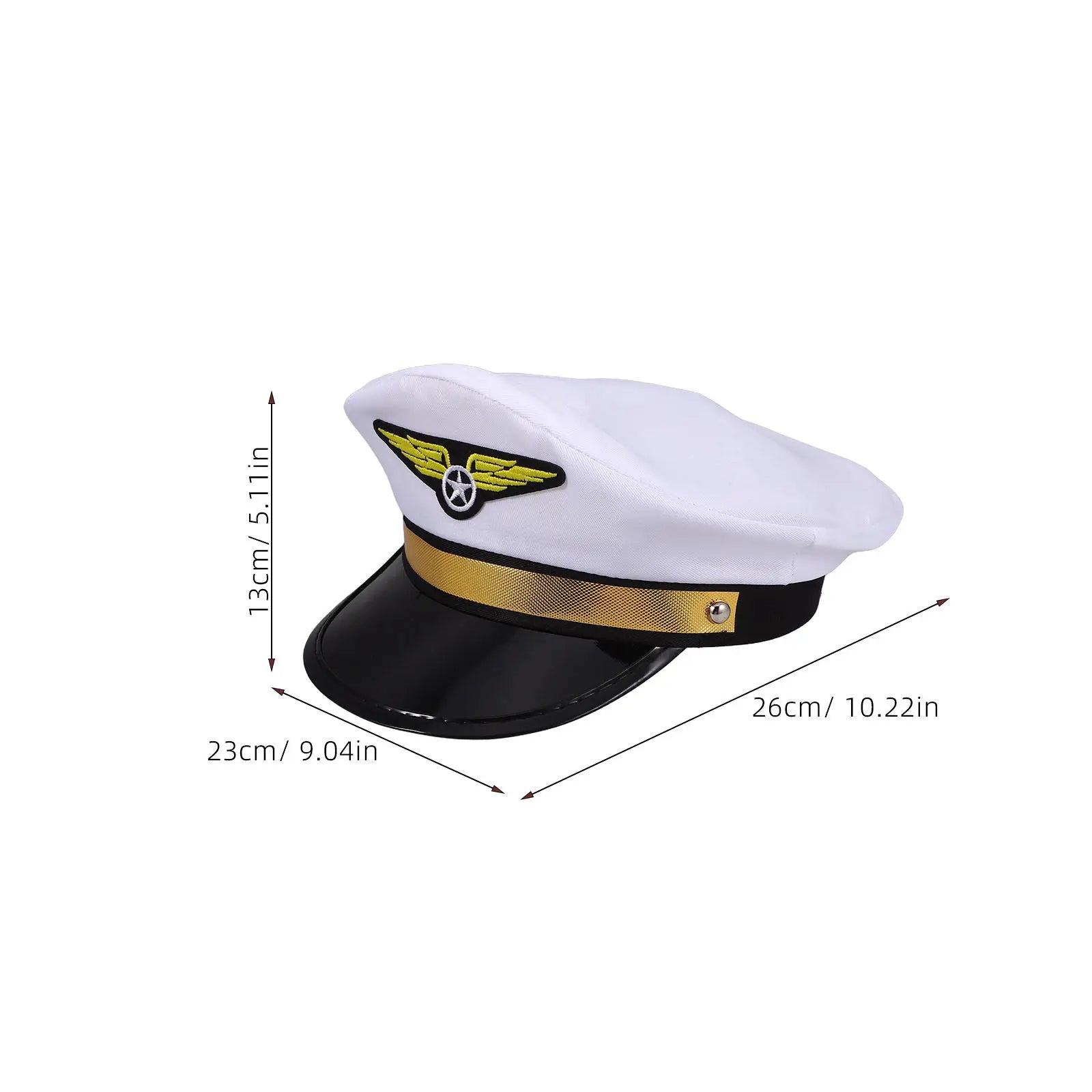 Adjustable Airline Pilot Hat Cap Adults Fashionable Halloween Cosplay