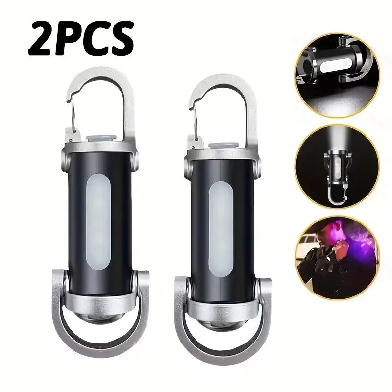 Mini COB LED Keychain Flashlight – USB-C Rechargeable, 6 Modes Keychain Flashlight Zpaxo