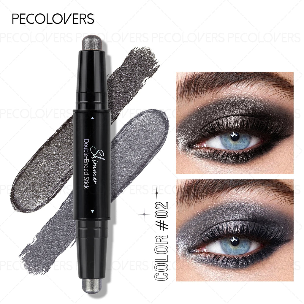 1PC Shimmer Colorful Double-Ended Glitter Eyeshadow Stick - Waterproof, High Pigmented, Long-Lasting, For Eyelids & Eye Creases Zpaxo 02