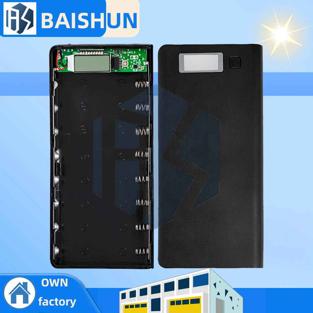 8 Cell 18650 Power Bank Shell DIY Portable Battery Case LCD Digital Zpaxo