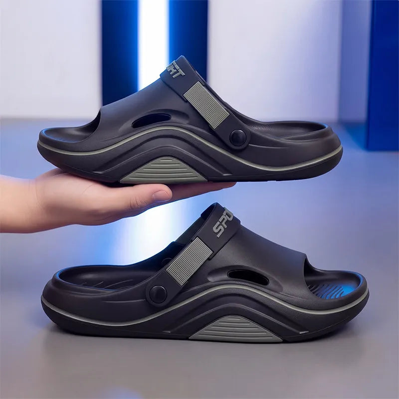 Men's Outdoor Slippers Summer Thick Soft Platform Slide Beach Sandals