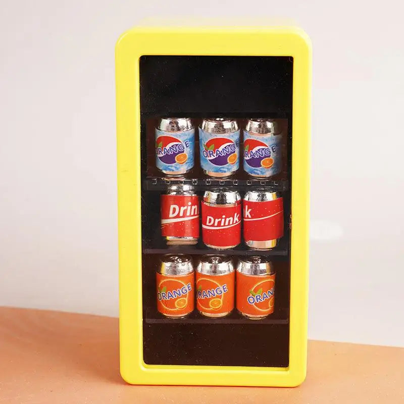 ▶1:12 Dollhouse Miniatures Refrigerator Canned Drink Beverage Cabinet Model Doll House Supermarket Accessor Pretend Play Toy DIY Zpaxo A6