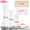 430 PCS Wick Set, 12 inch/8 inch/6 inch/3.5 inch/1 inch (30cm/20cm/15cm/9cm/2.6cm), 5 different wick lengths Zpaxo 430 PCS