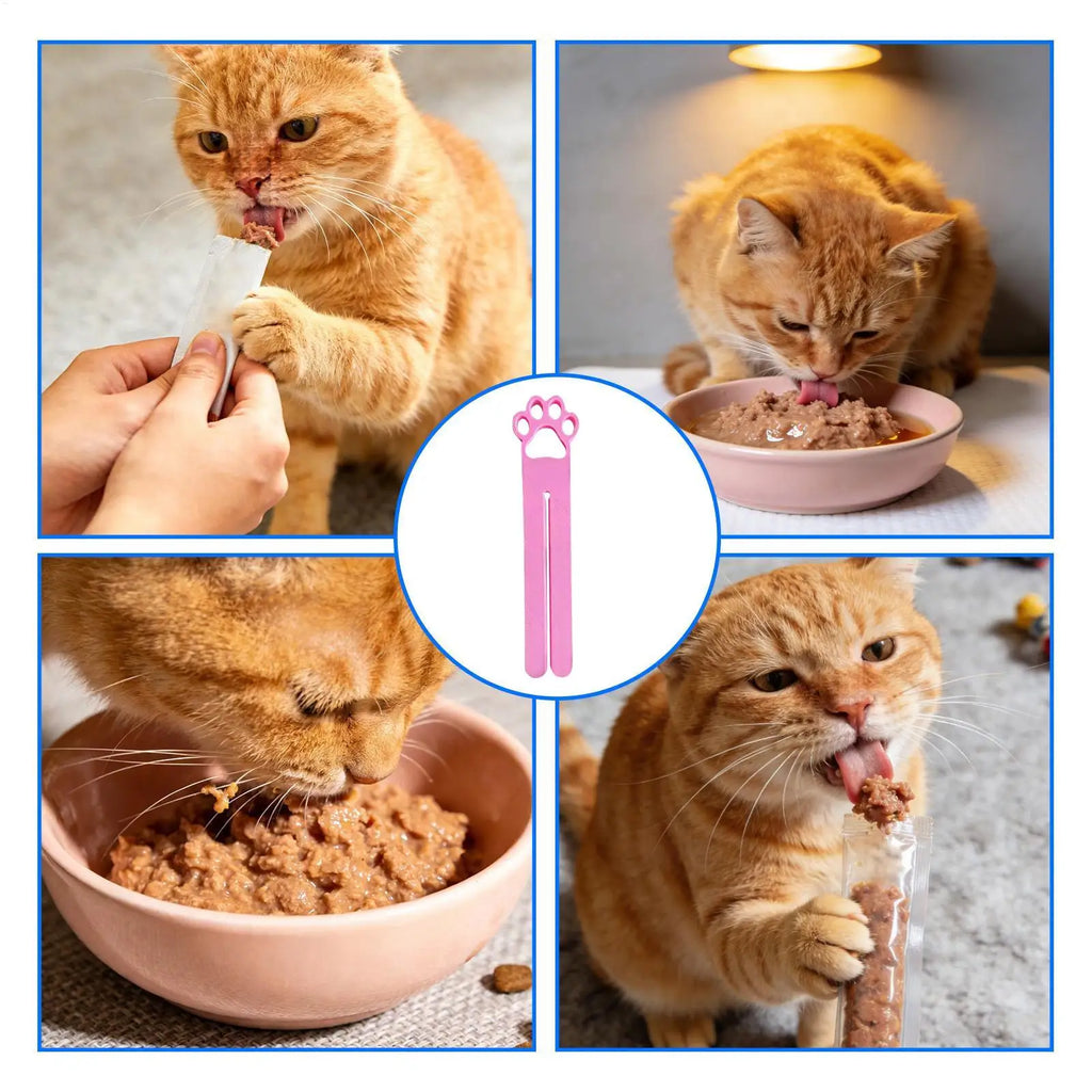 Cat Snack Extruder Cute Cat Head Wet snacks Squeezer Treat Dispenser For Pet Food Meat Sauce Bag Extruder Squeezing Tools Zpaxo