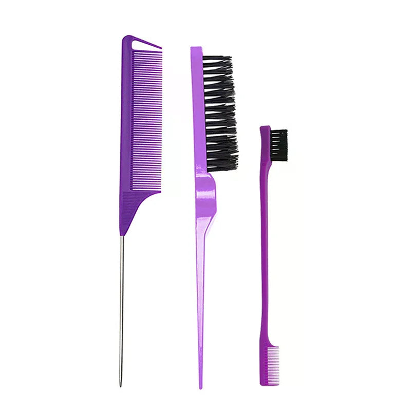 Hair Styling Comb Brush Teasing Edge Rat Tail Curly Straight Wet Dry Zpaxo