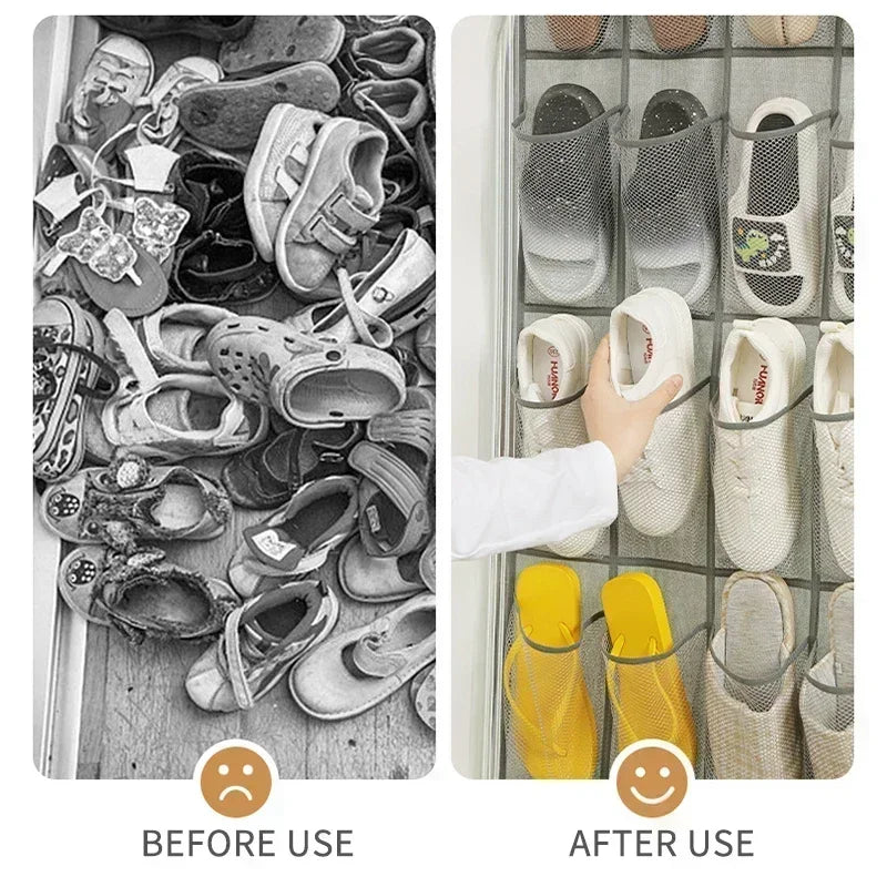 Over The Door Shoe Organizer – 24 Large Mesh Pockets Hanging Rack Hanging Shoe Organizer Zpaxo