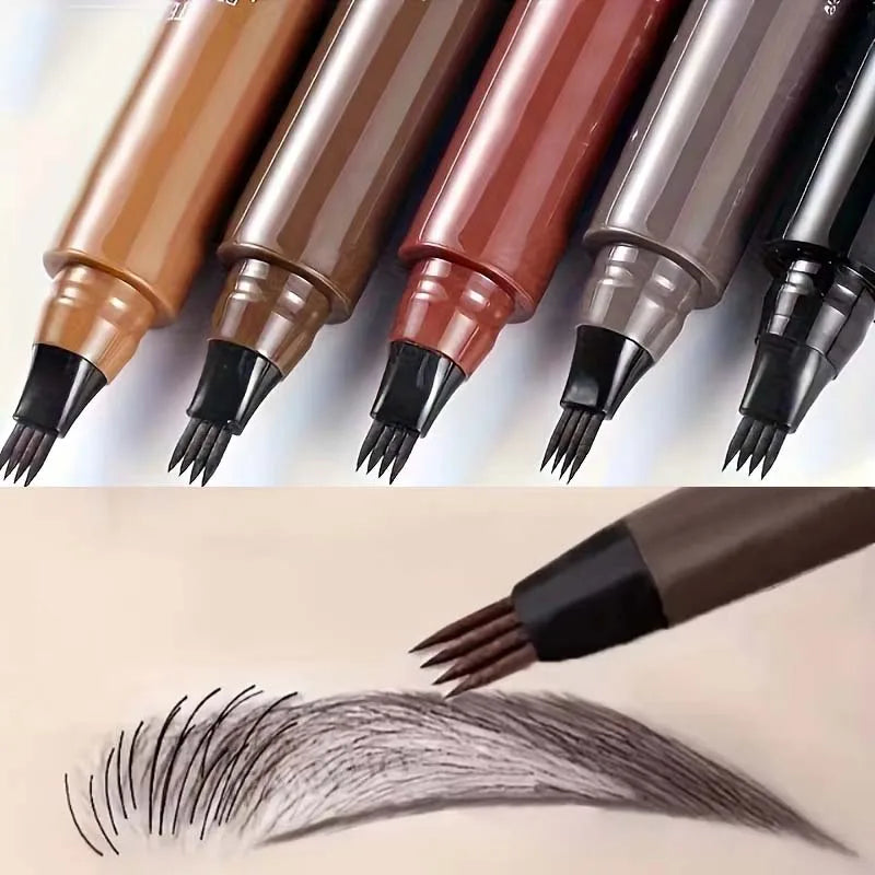 4 Splitted Head Eyebrow Pencil Long Lasting Waterproof Smudge Proof