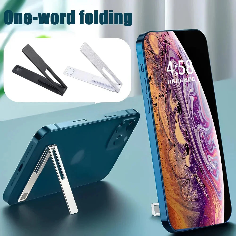 Ultra-Thin Magnetic Foldable Phone Stand | Metal Kickstand Phone Desk Stand Zpaxo