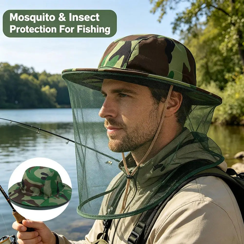 Mosquito Head Net Hat – Camouflage Bug & Sun Protection Mosquito Head Net Hat Zpaxo