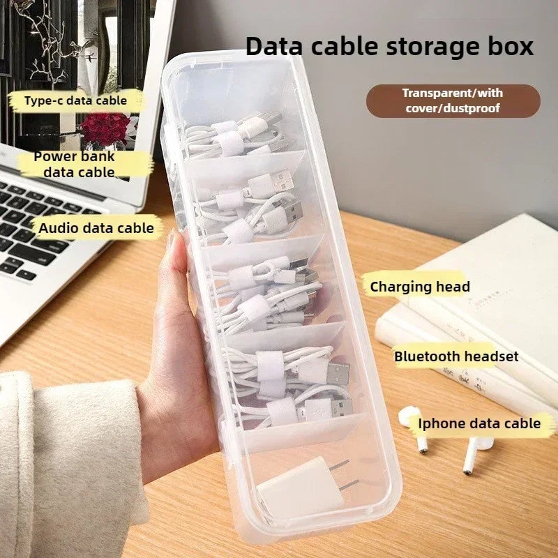 Data Cable Organizer Transparent Case Classification Dustproof Card