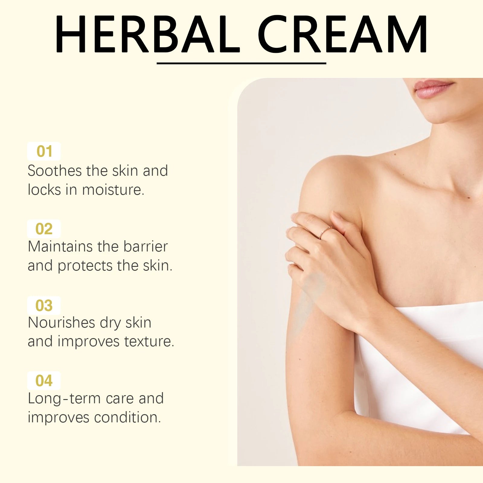 Herbal Cream Soothing Moisturizing Skin Cream with Tea Tree Centella Asiatica for Dry Skin Daily Nourishing Improve Skin Dryness Zpaxo