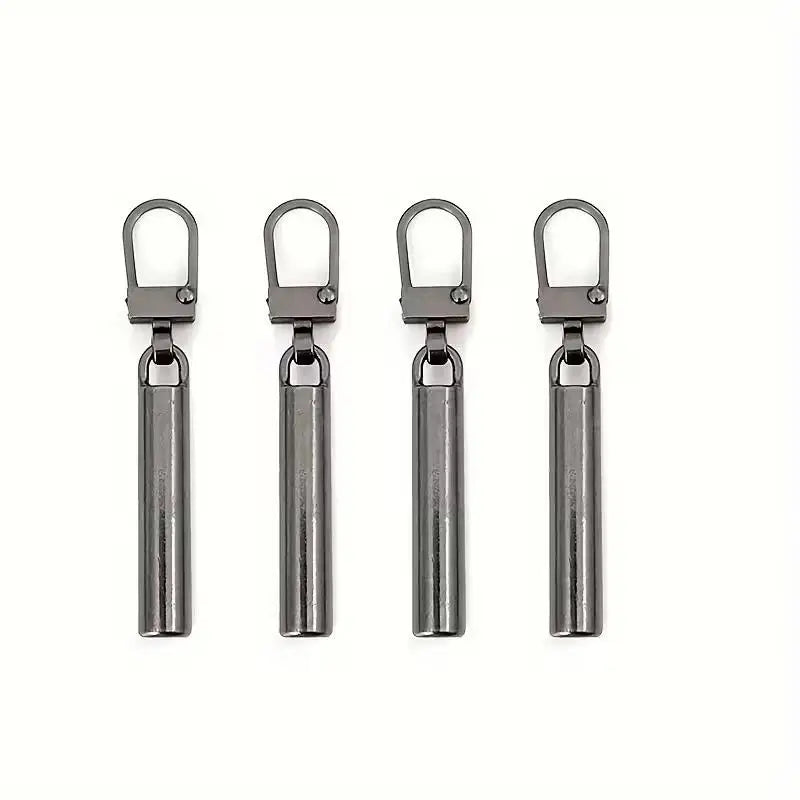 4pcs Universal Zipper Pull Tabs – Detachable Metal Heads, Replacement for Bags & Clothing Zpaxo