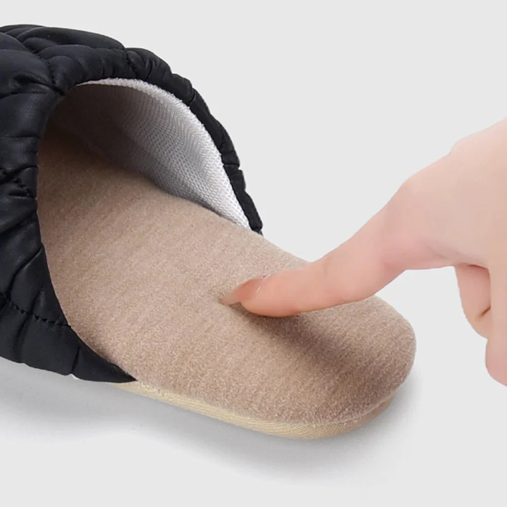 SHAJI Womens Spring Autumn Silent Indoor Cotton Slippers Sweat