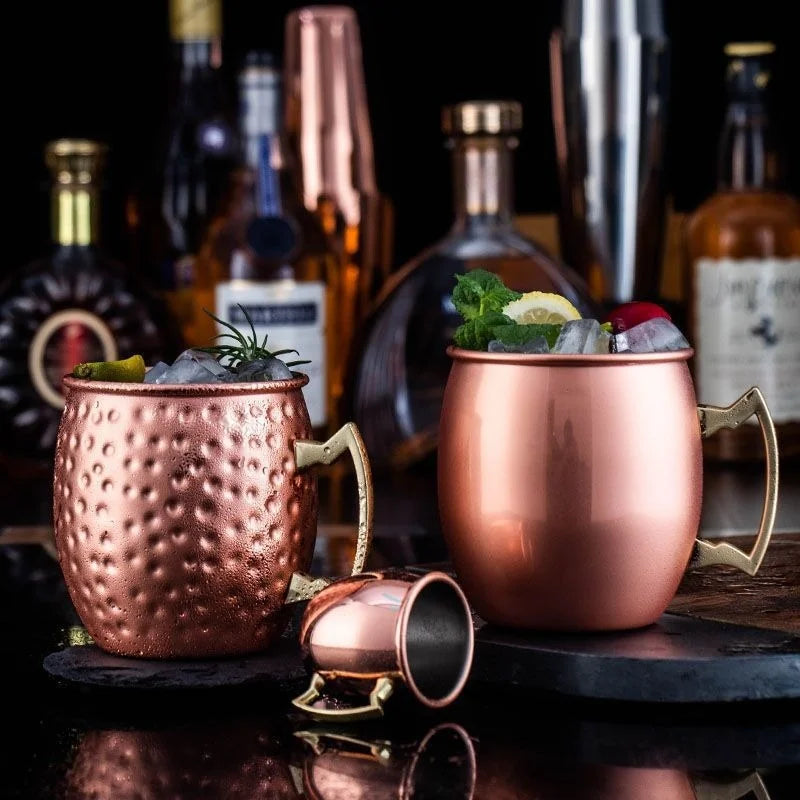 530ml Cocktail Wine Cup Moscow Mule Mugs Stainless Steel Copper Plated Juice Beer Cup Coffee Mugs Bar Champagne Party Drinkware Zpaxo