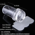Nail Stamping Plates Pure Clear Jelly Nails Art Stamper Scraper Set Print Silicone Marshmallow Design Manicure Accessories Tool Zpaxo 1set