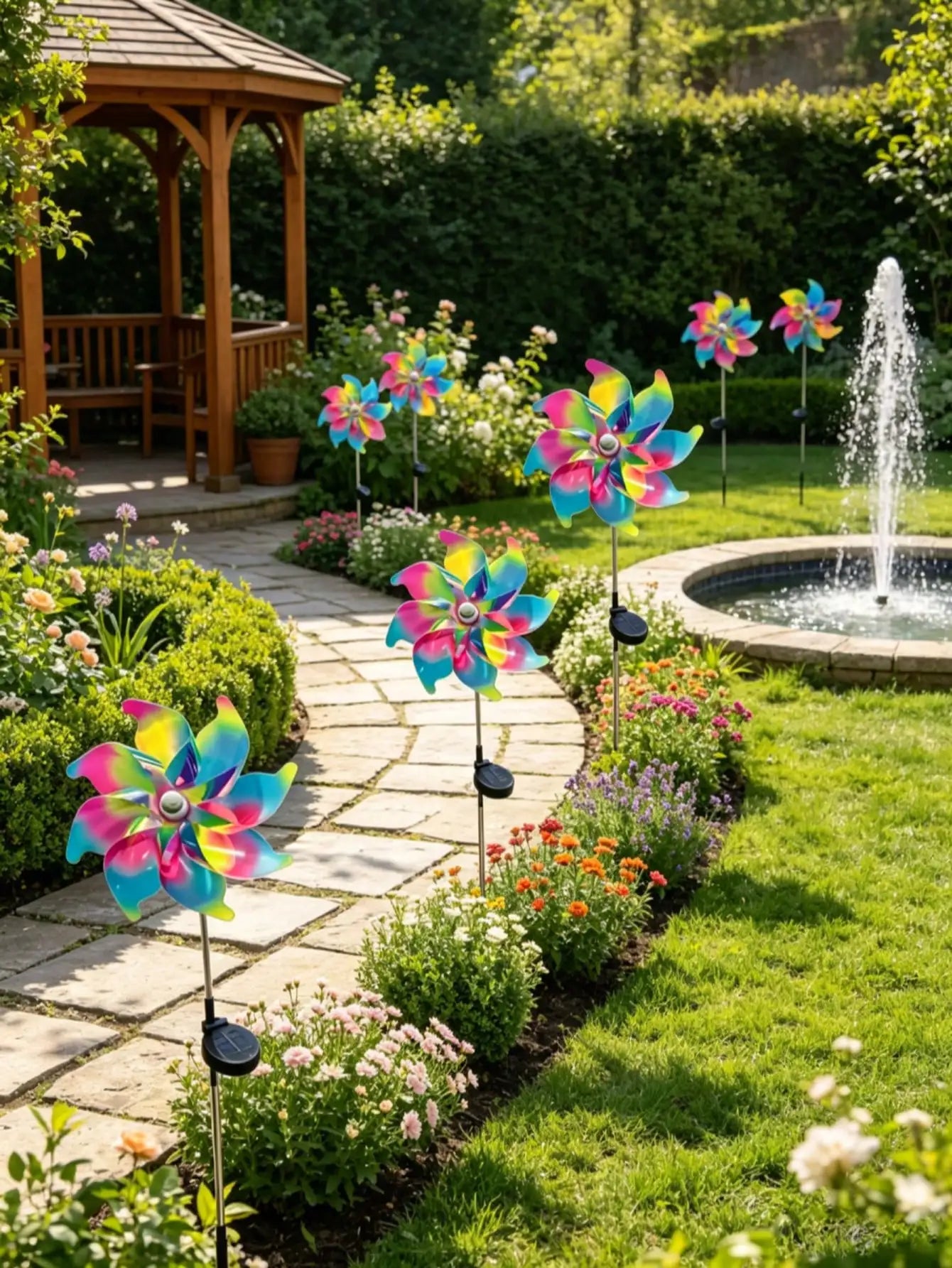 This Bright Rotating Solar-powered Windmill Light Can Be Used As