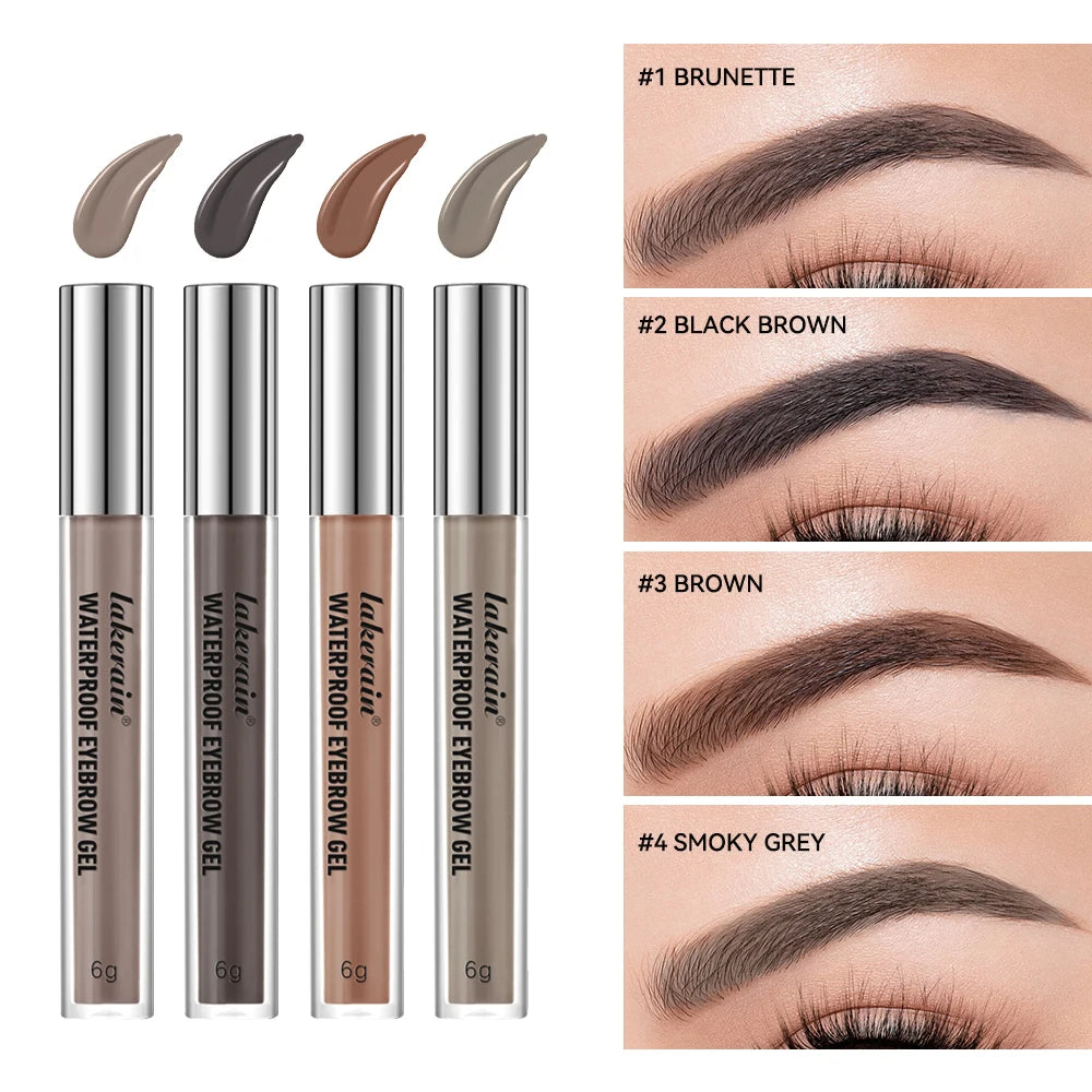 Waterproof Eyebrow Gel for Long Lasting Highly Tinted Liquid Eye Brow Makeup Sweatproof Natural Black Brown Zpaxo