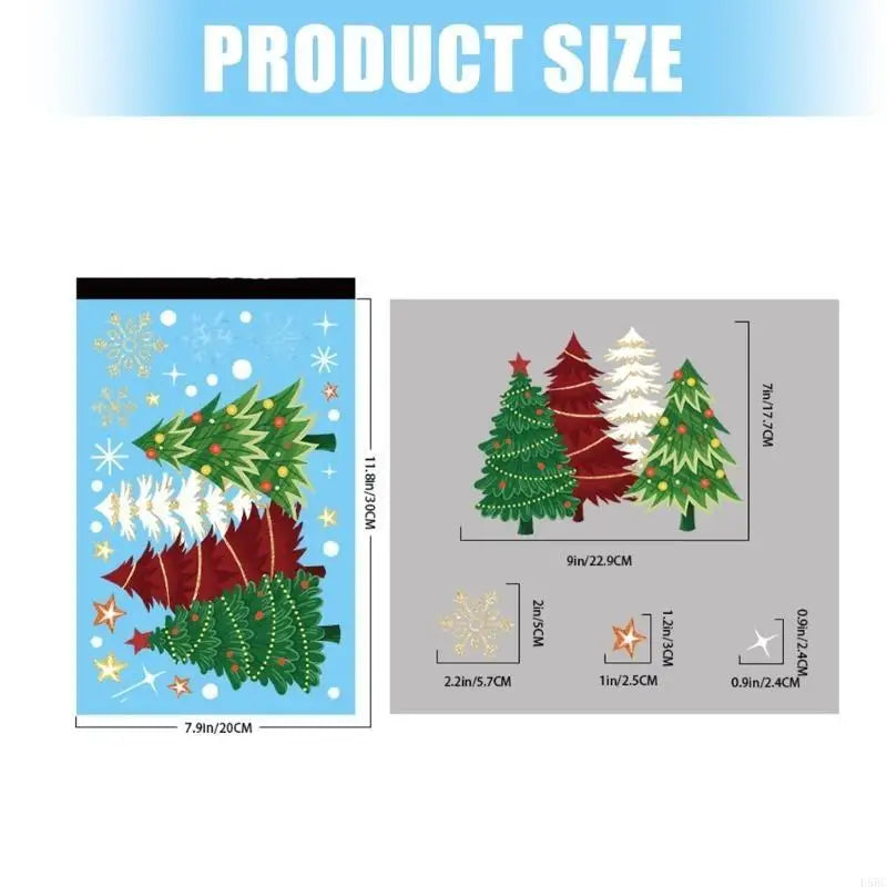 Static Cling Christmas Tree Sticker Waterproof PVC Window Decals