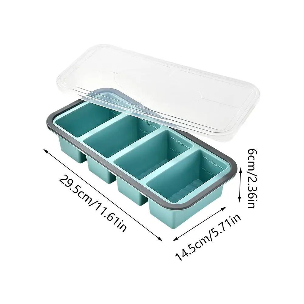 Silicone Freezer Molds Lids Food Storage Containers Easy Release Soup Zpaxo Blue