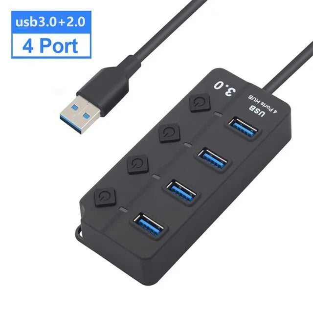 USB Hub Speed Multi Splitter Adapter 7 Port 4 Multiple Expander Zpaxo 4 port