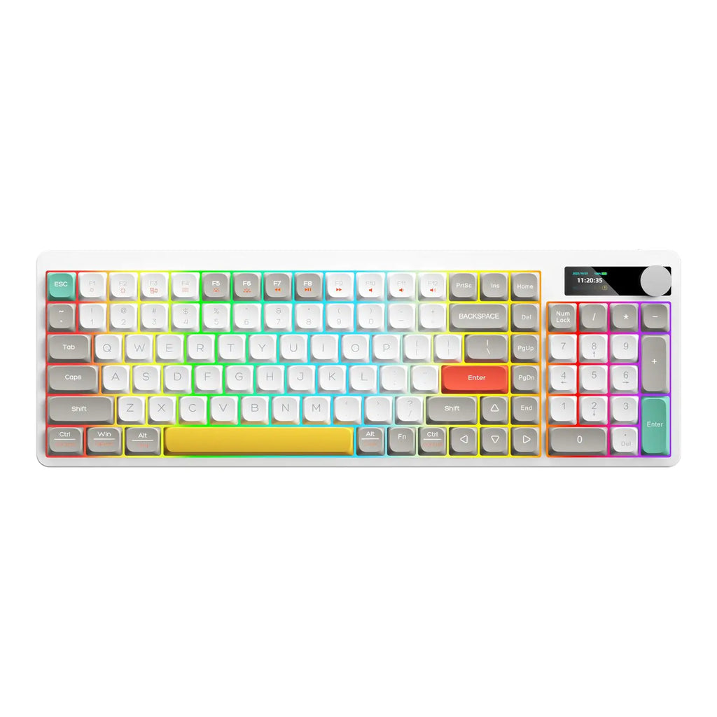 Wireless Keyboard Gaming Mechanical Keyboard Red Switches Colorful Backlight Full Key Metal Knob Ergonomic Keyboard DIY Set Zpaxo Minimalism