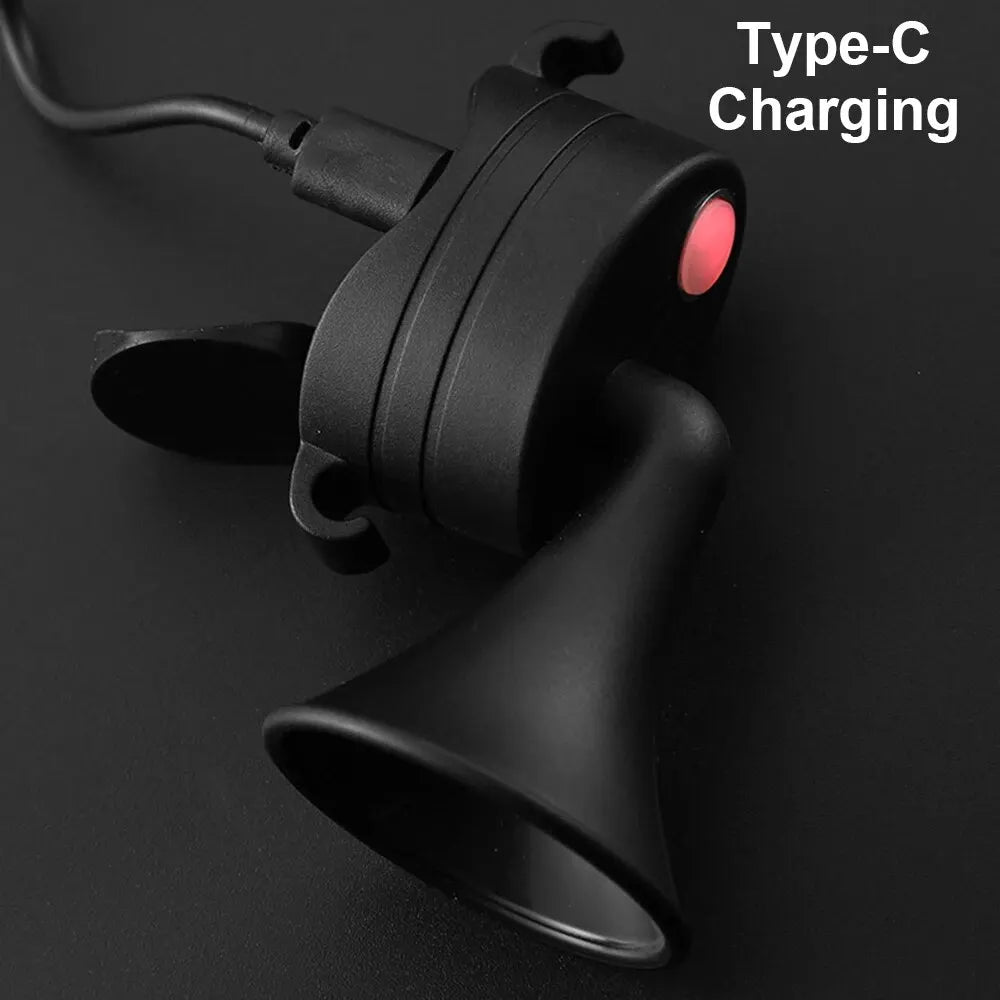 Bicycle Electronic Horn E-Bike Horn 120dB Loud Warning Sound USB Rechargeable IPX4 Waterproof Scooter Road Mountain Bike Bell Zpaxo