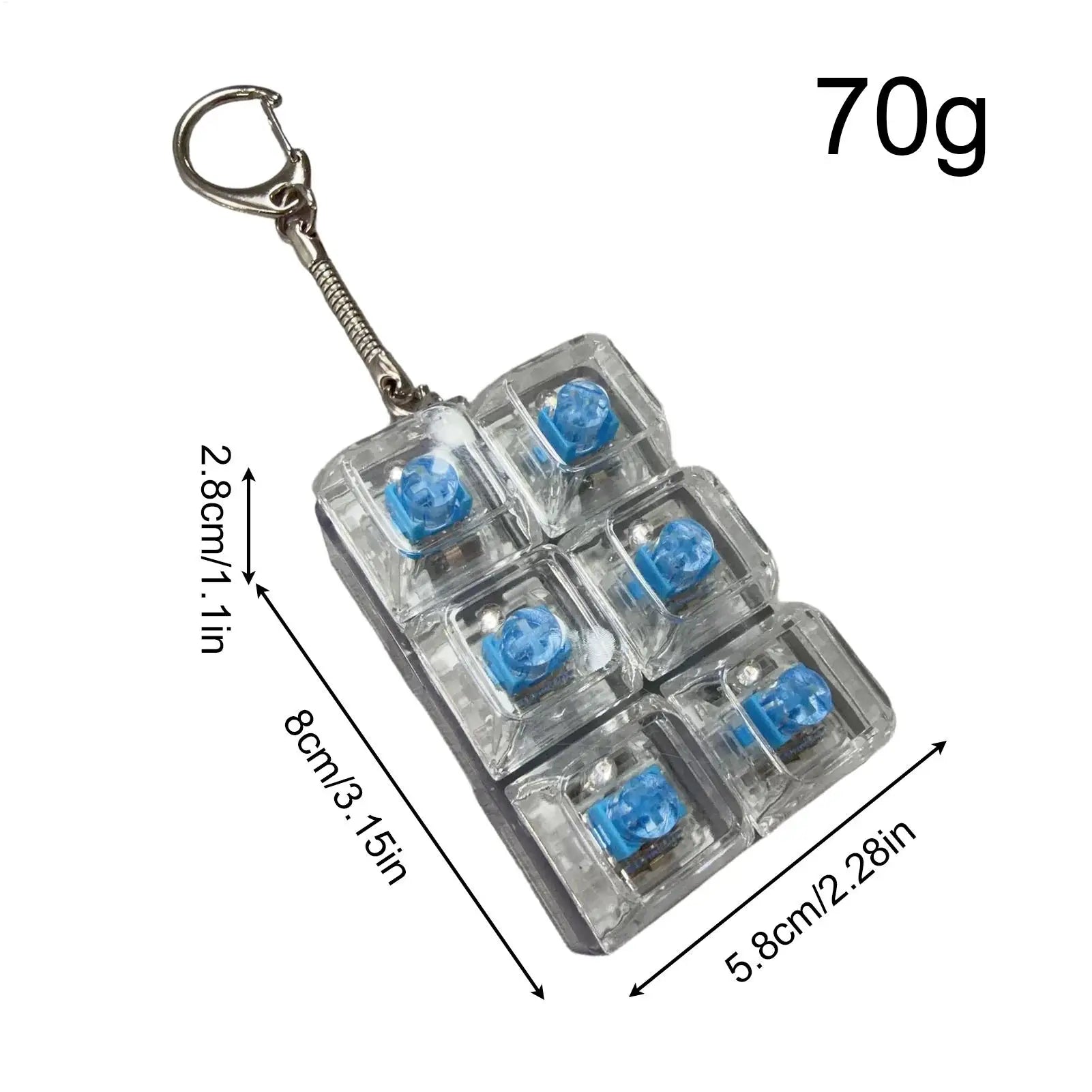 Keyboard Fidget Clicker 6 Button Sensory Light Up Toy Keychains Key