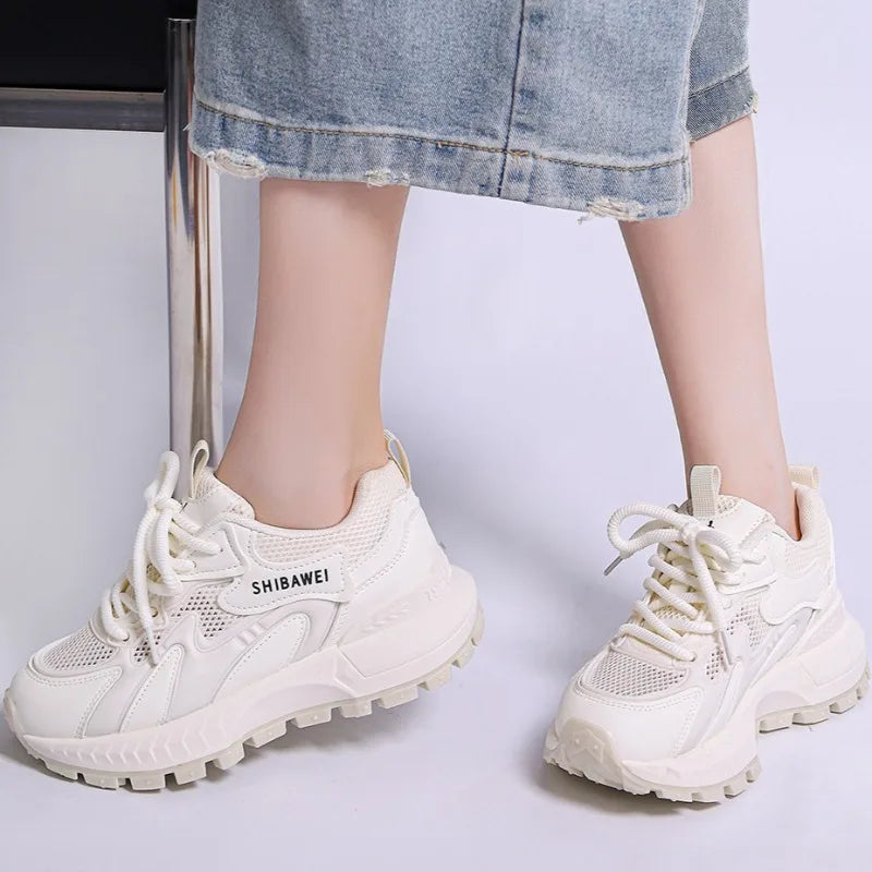 Women's Mesh Fabric Hollow Out Breathable Comfortable Sneakers Spring Zpaxo