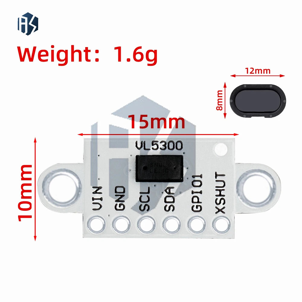 High-Accuracy VL5300 Laser Ranging Sensor (4m Range) – VL53L0X/VL53L1X Alternative with Protective Cover for Arduino Projects Zpaxo