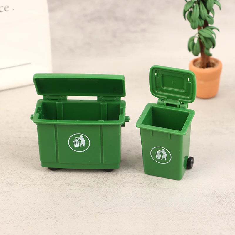 1 12 Scale Dollhouse Miniature Trash Bin Toy Simulation Garbage Can Zpaxo